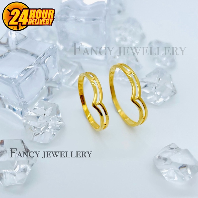 💎💎Fancy Jewellery💎💎 Emas 916 Cincin V Double Emas 916 tulen Bajet Emas 916