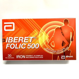 IBERET FOLIC 500 [IRON, B COMPLEX AND FOLIC ACID] TABLET 30'S [EXP 3/23 ...