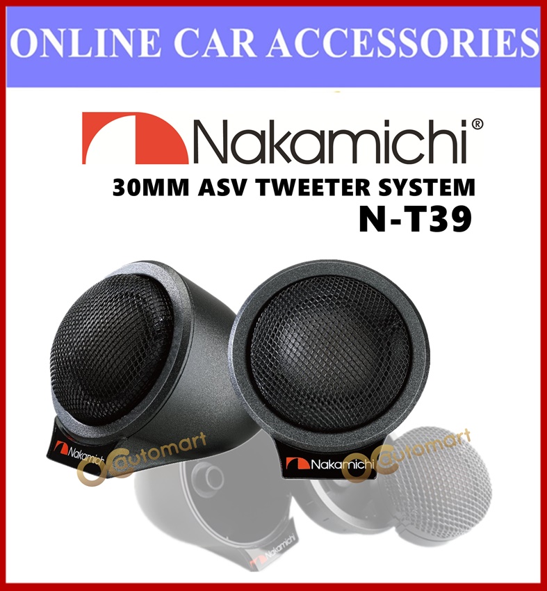 Nakamichi N-T39 30mm Neodymium Magnet Silk Dome Flush Mount Car Tweeter