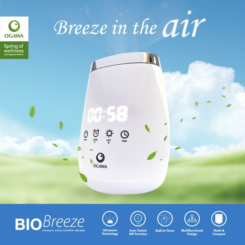 Ogawa Bio Breeze Ultrasonic Aroma Humidifier with clock