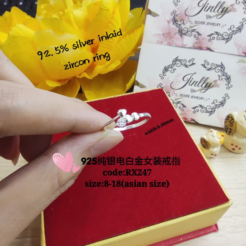 925 Silver stone ring**925纯银镶石女装戒指/cincin perak untuk perempuan[RX247]