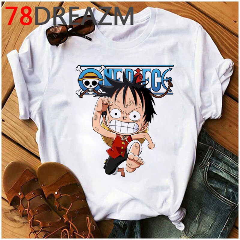 Cute One Piece Japan Anime T Shirt Women Grunge Kawaii Cartoon Tshirt Hip Hop Luffy Zoro Graphic T Shirts Shopee Malaysia