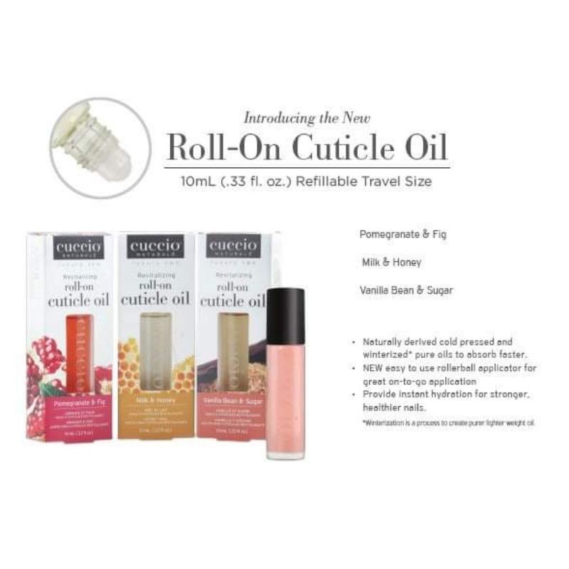 （新品现货）Cuccio Roll on Cuticle Oil 指缘死皮软化营养油滋润修复护指甲边缘防倒刺去死皮精华油 Shopee
