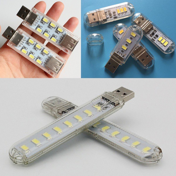 1PCS 1 3 8 12 LED  Mini Portable USB  Lampu  DC 5V Camping 