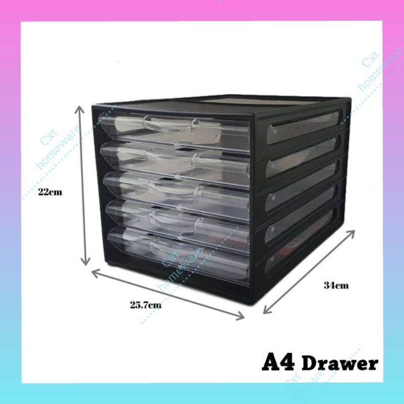 5 Tiers Document Drawer / A4 Paper Drawer / Stationery / Plastic Drawer ...