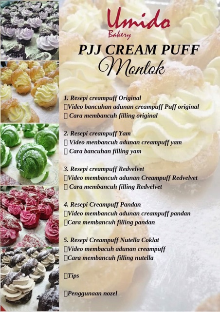 Pjj Cream Puff 5 Jenis Resepi Creampuff Akan Diajar Vanilla Coklat Nutella Red Velvet Pandan Yam Keladi Shopee Malaysia