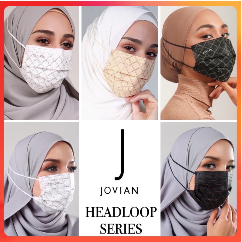 JOVIAN HEADLOOP DISPOSABLE MASK MONOGRAM HIJAB MASK JOVIAN MANDAGIE
