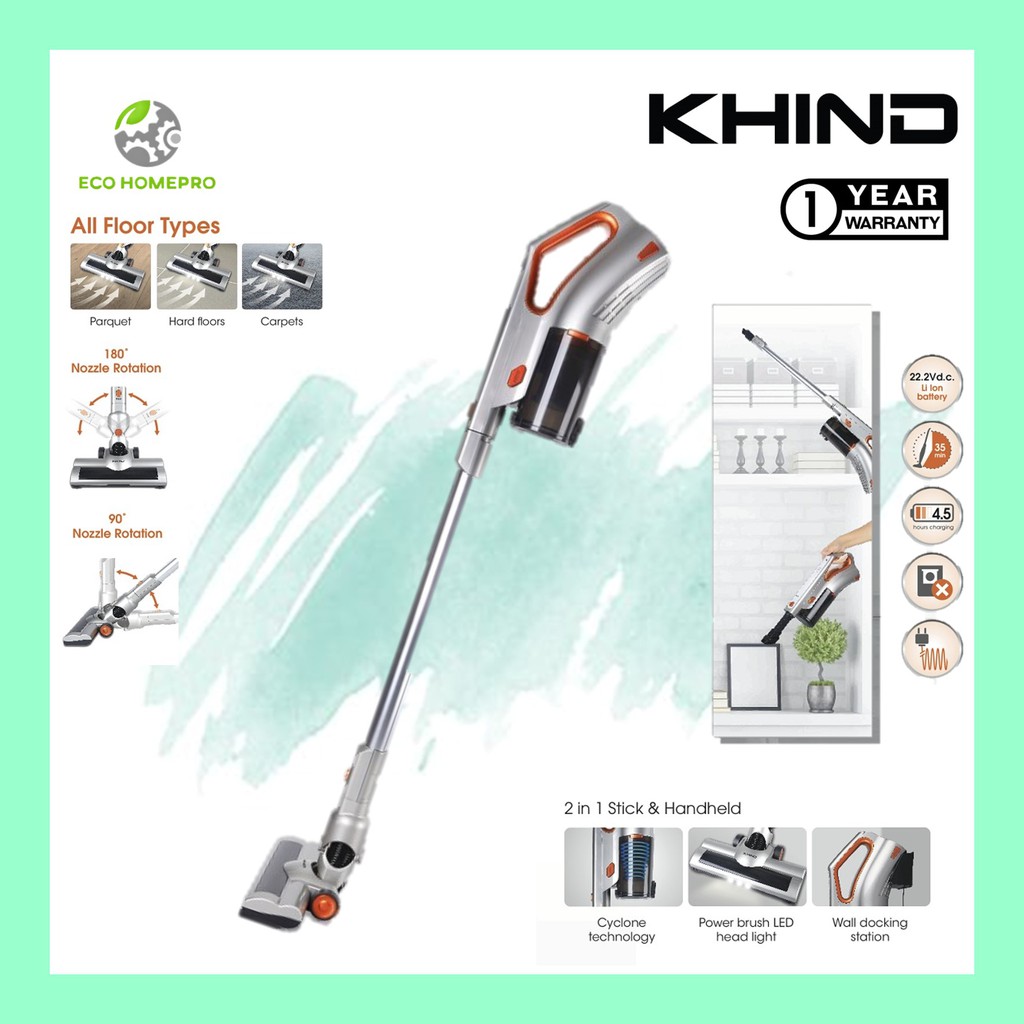 Khind VC9675/VC9679/VC9000/VC9691 Rechargeable Cordless Vacuum Cleaner