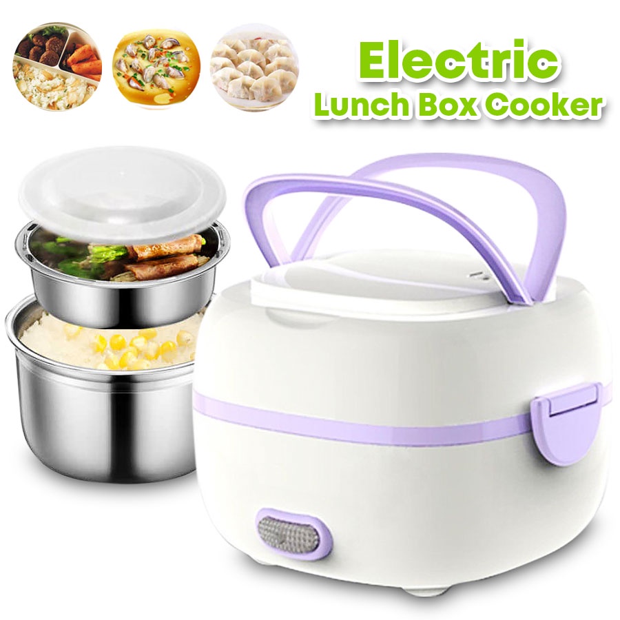 Mini Portable Electric Lunch Box Food Heating Meal Steamer Multifunction Rice Cooker