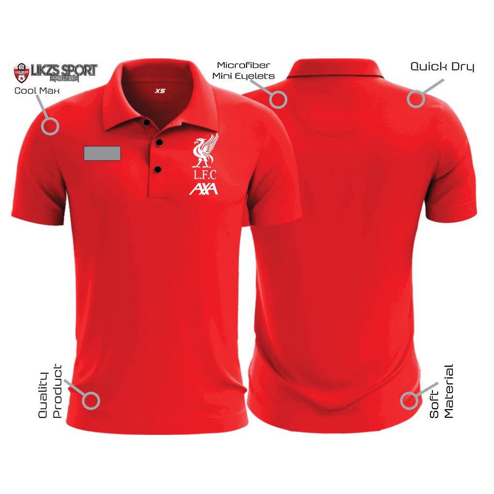 Liverpool FC Travel Jersey DX1-NK-AXA | Football Polo | Baju Berkolar | Bolasepak | Baju Official | Mens Top Apparels