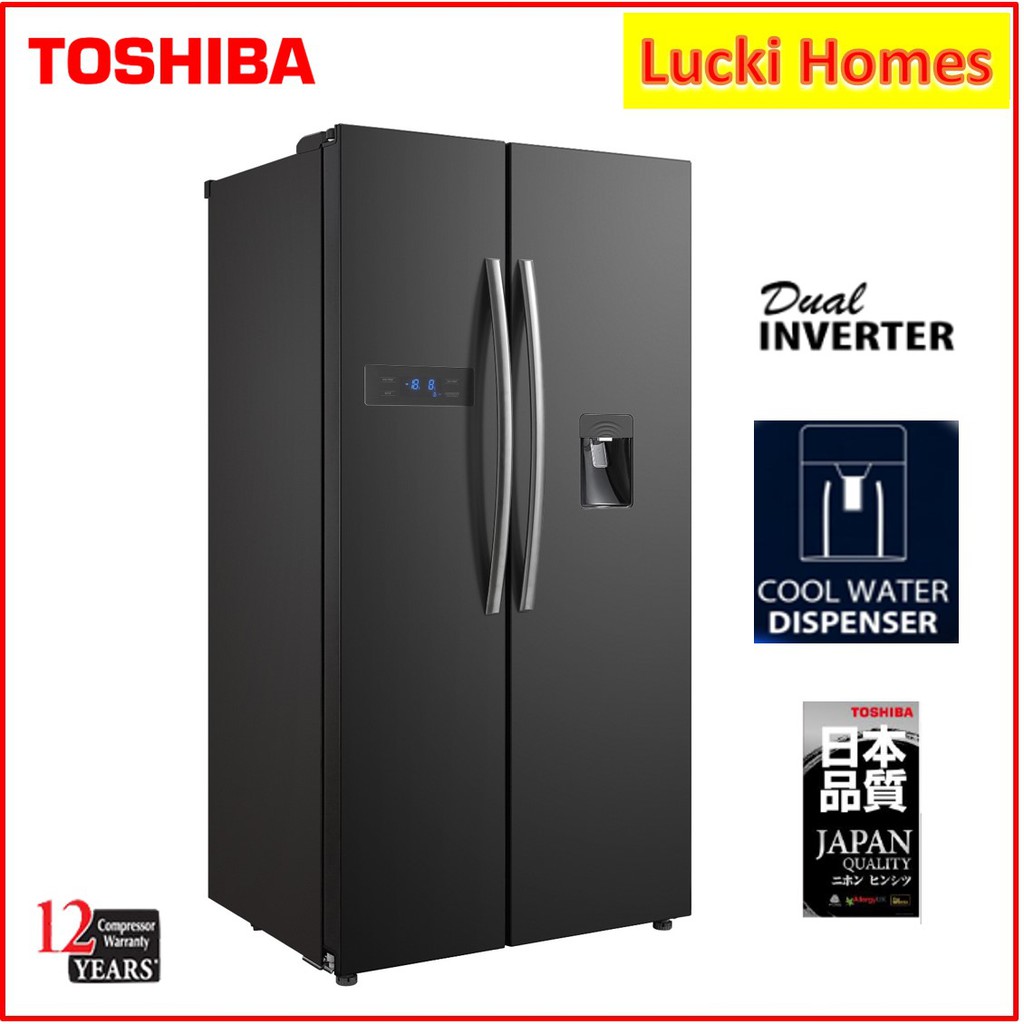 Free Shipping Toshiba GRRS682WEPMY Side by Side Refrigerator with