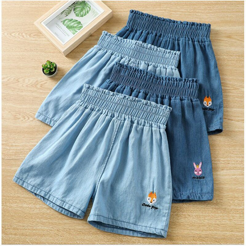 Children Denim Shorts New Fashion Boys Casual Trouser Rabbit Fox Cartoon Pattern Girls Shorts Shopee Malaysia