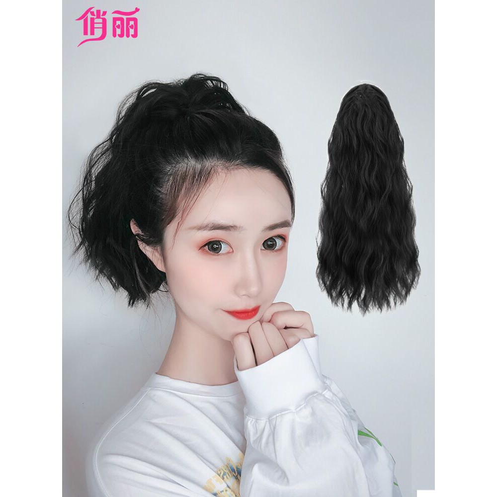 Wig Female Long Hair Corn Hot High Ponytail Wig Female Short