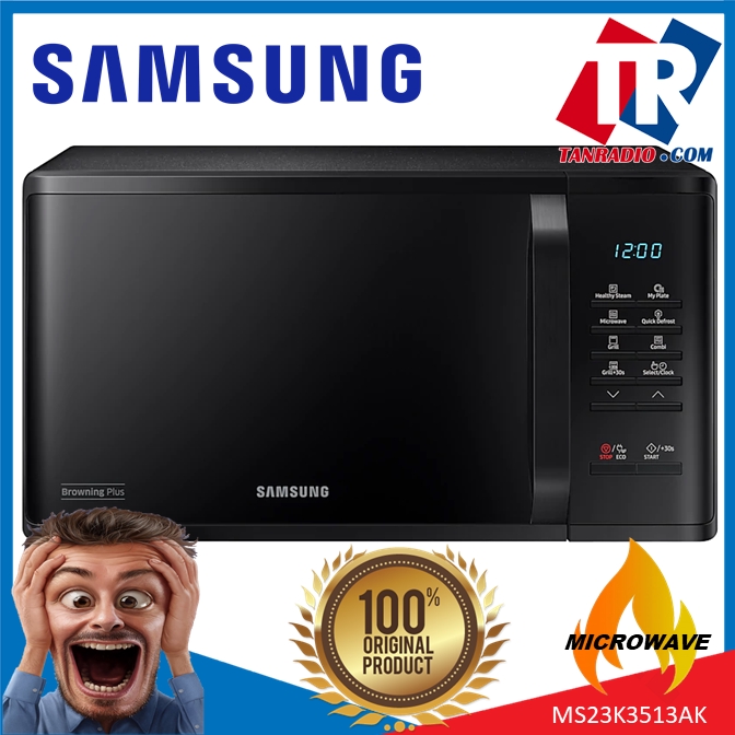 Samsung Microwave Solo 23L Rapid Defrost SAM MS23K3513AK/SM PANAS MAKAN
