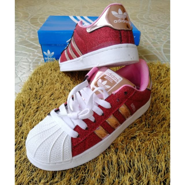 adidas superstar glitter pink