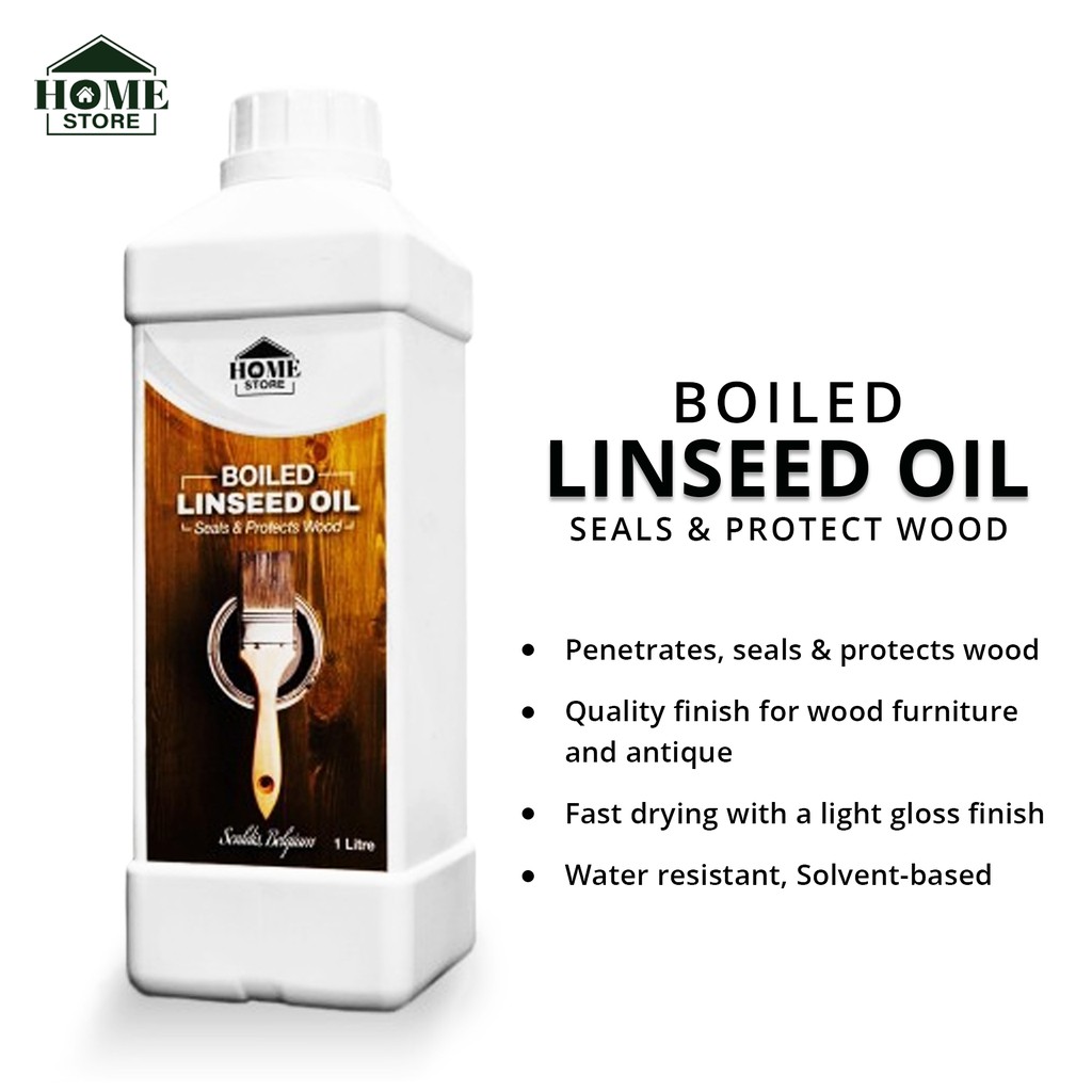 Home Store Boiled Linseed Oil Seals &amp; Protects Wood 1L