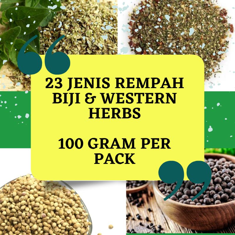 23 Jenis Rempah Biji Pack 100 G Jintan Manis Jintan Putih Kayu Manis