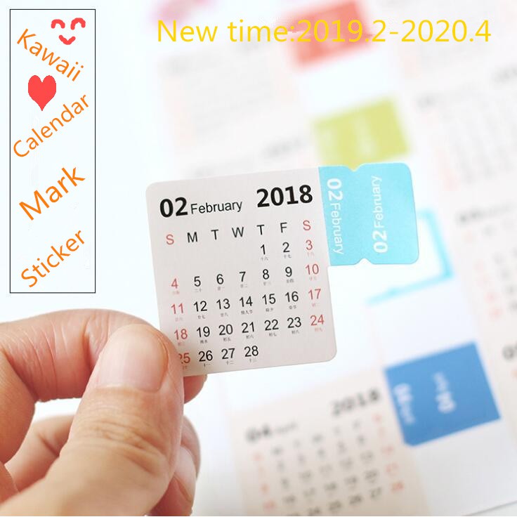 Crafts 4pcs Kawaii Calendar 18 19 Decorative Stickers Stationery Label Mark Sticker Thecorner Mx