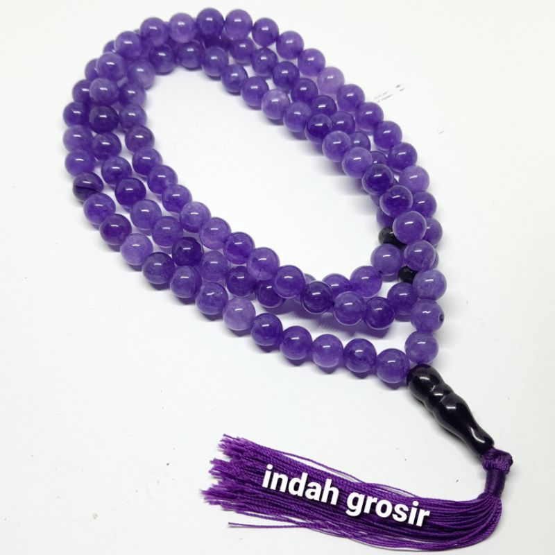 STONE TASBIH AMATIS Amethystnatural 99 PIECES 8MM Tasbih Tasbih Batu Tasbih Kristal Tasbih Besar