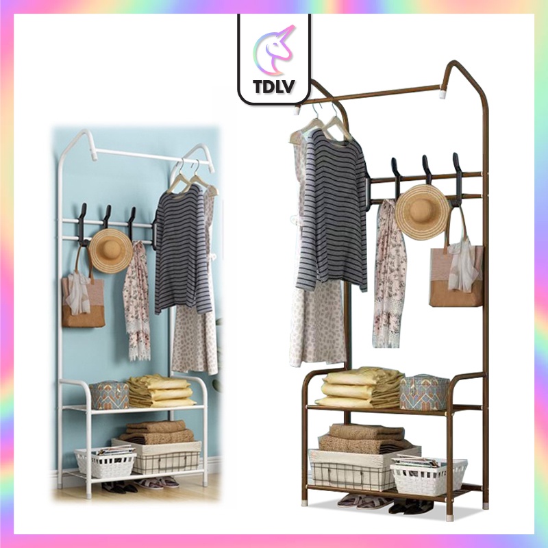 TDLV Multifunctional Simple Coat Rack Bedroom Cloth Organizer Hanger