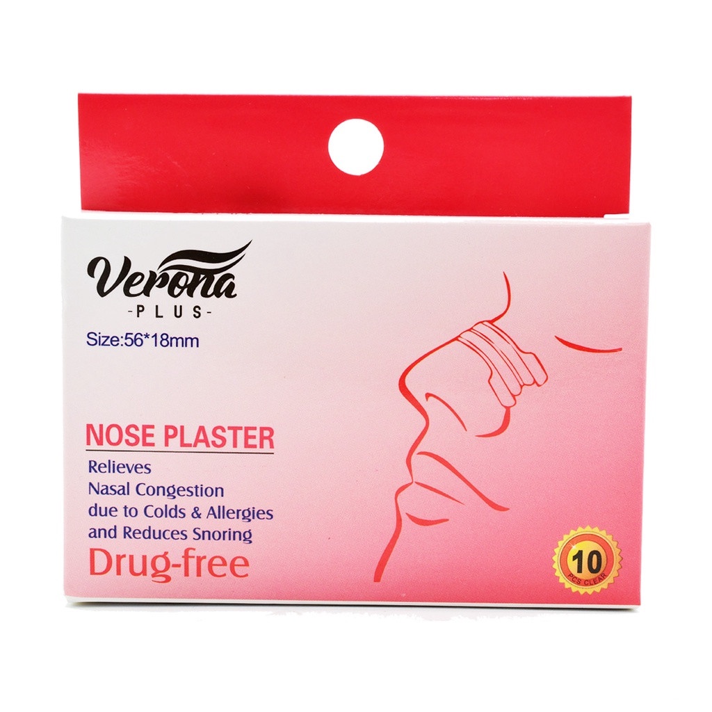 VERONA PLUS NOSE PLASTER / NASAL STRIPS / SNORING STRIPS EASIER 10'S [BREATHE RIGHT / 通鼻贴 / 伤风贴 / 鼻塞贴]