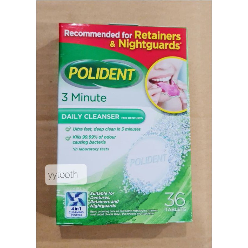 Polident Denture CLEANSER (36 tablets) Retainer Cleanser Mouthguard
