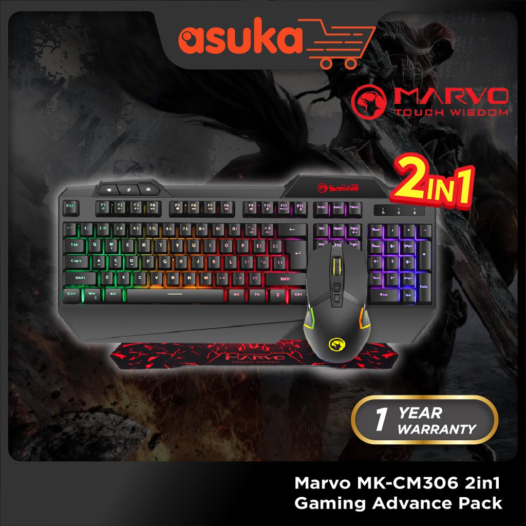Marvo MK-CM306 2in1 Gaming Advance Pack-Keyboard/Mouse/Mat