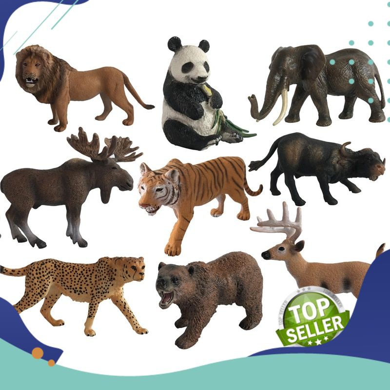 Action Figure Plastik Kebun Binatang Hewan Figures Mainan Gorila