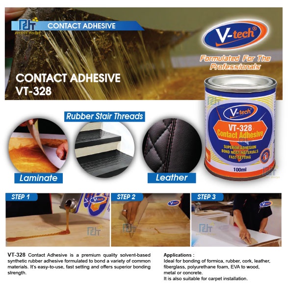 VTech Contact Adhesive VT328/Gam untuk Formica, carpet, leather, kayu