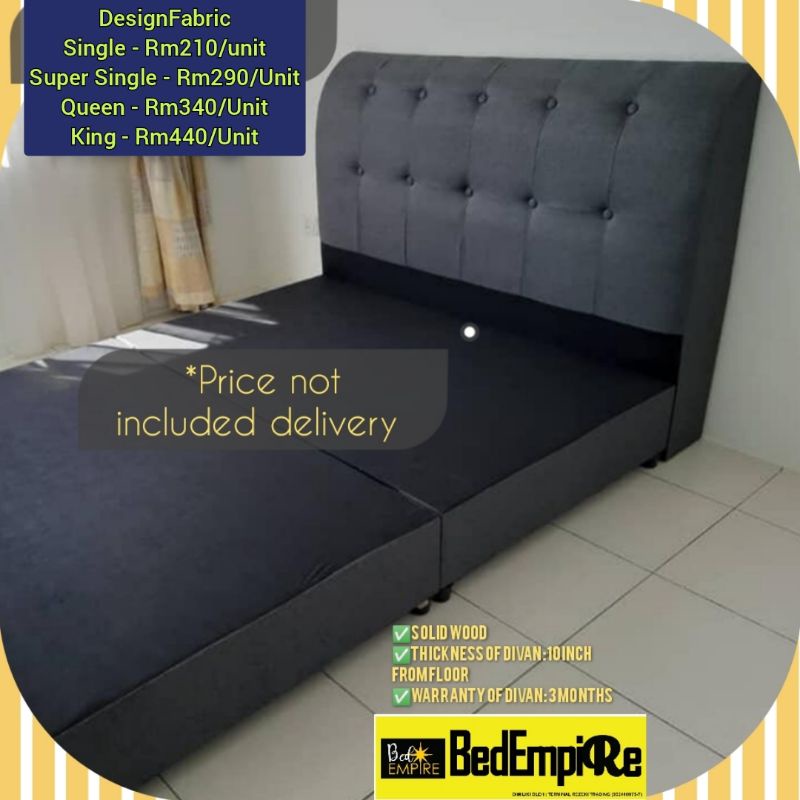 Solid Bed frame Divan Fabric(Single, Super Single, Queen ,King