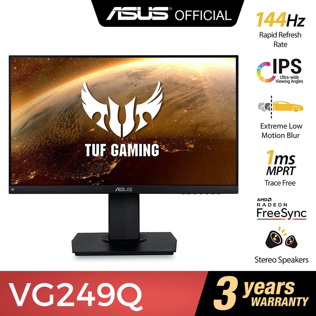 Asus Tuf Gaming Monitor Full Hd 24 1080p 144hz 1ms With Freesync And Adaptive Sync Hdmi Dp Dvi Vg249q Shopee Malaysia