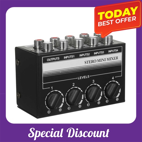 BEST SELLER Mini Stereo 4 Channel Passive Mixer RCA Portable Audio