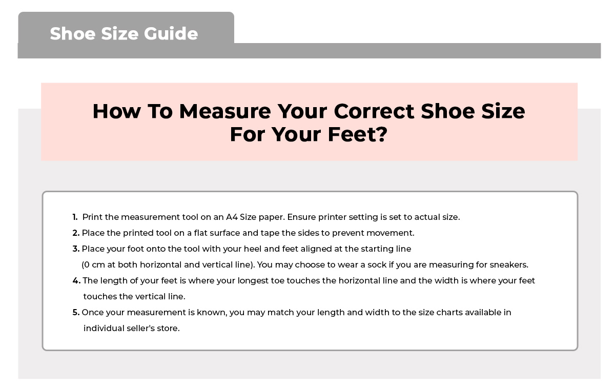 Shoes Size Guides Buy Fashionable Aesthetic Clothes Online At Great Prices Shopee Malaysia