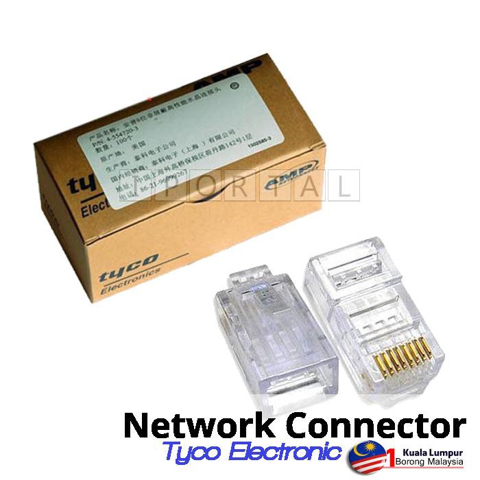 AMP Tyco RJ45 Modular Plug Network Connector Cat5 Cat5e (100Pieces ...