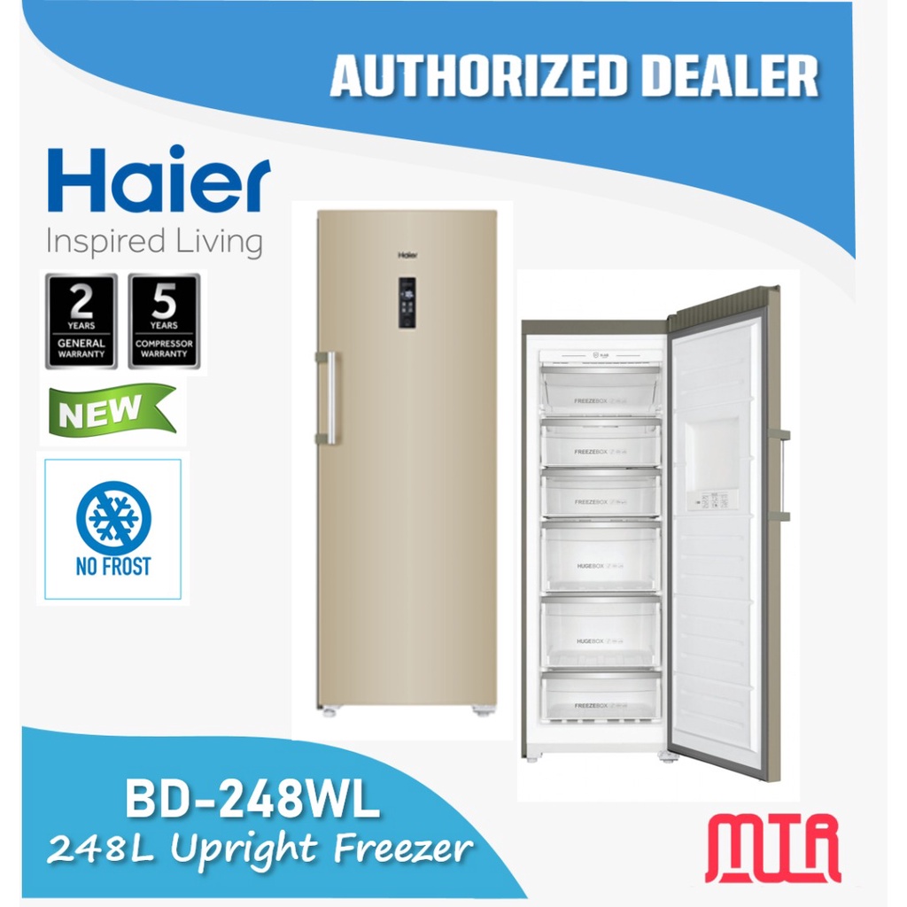 ** No Frost ** Haier 168L Upright Freezer BD168WL / BD248WL 250L