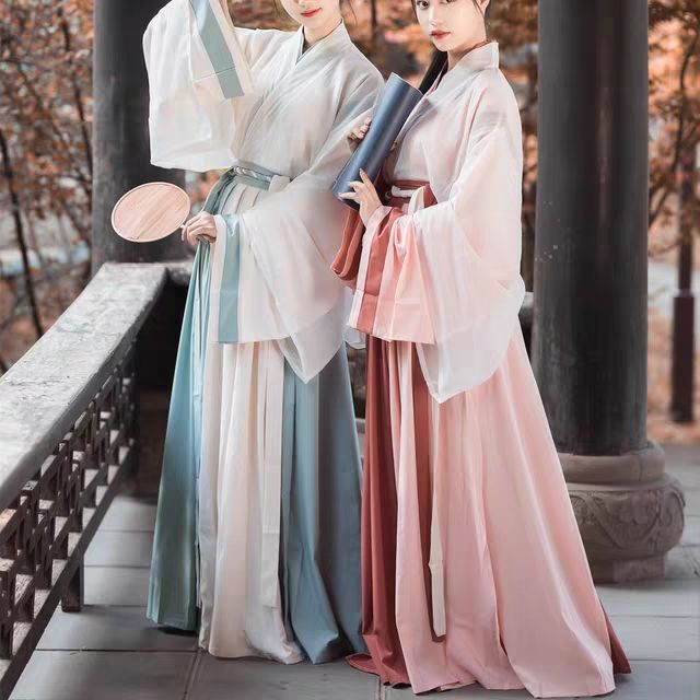 新品】漢服 十二花神 薄みどり＆インナーピンク（天女、仙女、本格的な