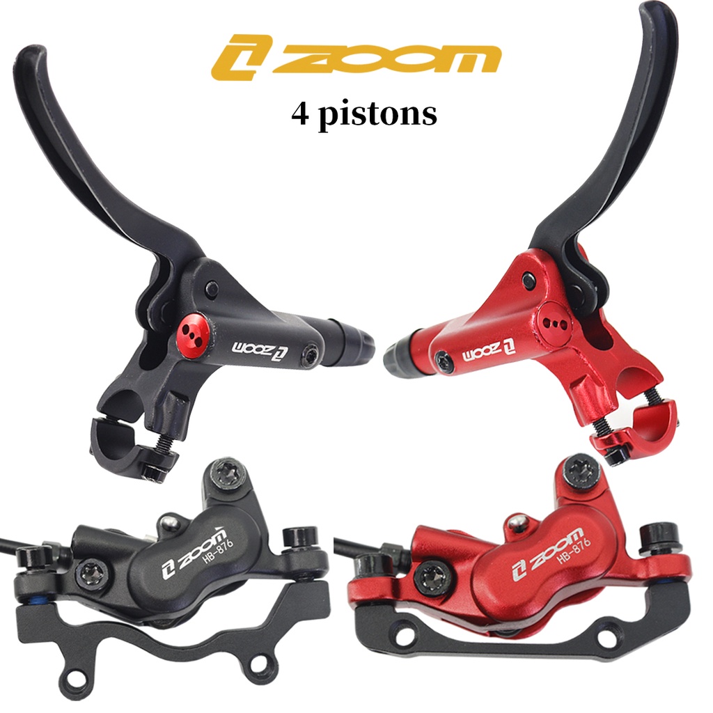 ZOOM HB876 Bicycle Four Piston Hydraulic Brake Mountain Road Bike Oil