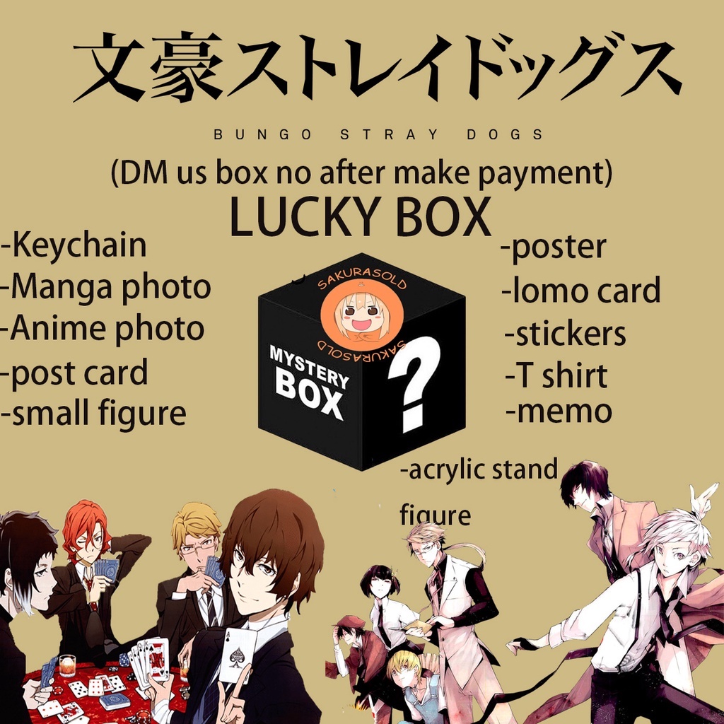 sakurasold) bungou stray dogs anime lucky box anime mystery box | Shopee  Malaysia