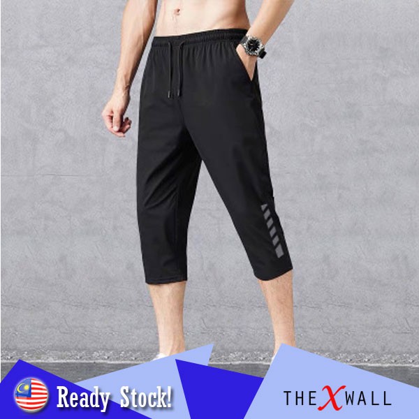 [M - 5XL] Running Cropped Shorts Men Sports Short Pants Fast Dry Seluar ...