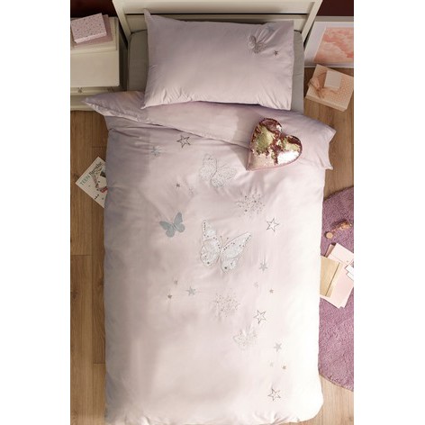 Butterfly Sequin Duvet Cover And Pillowcase Set Single Size