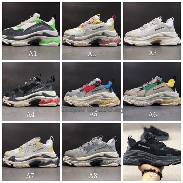 Sneakers Balenciaga Triple S grey red blue on the account