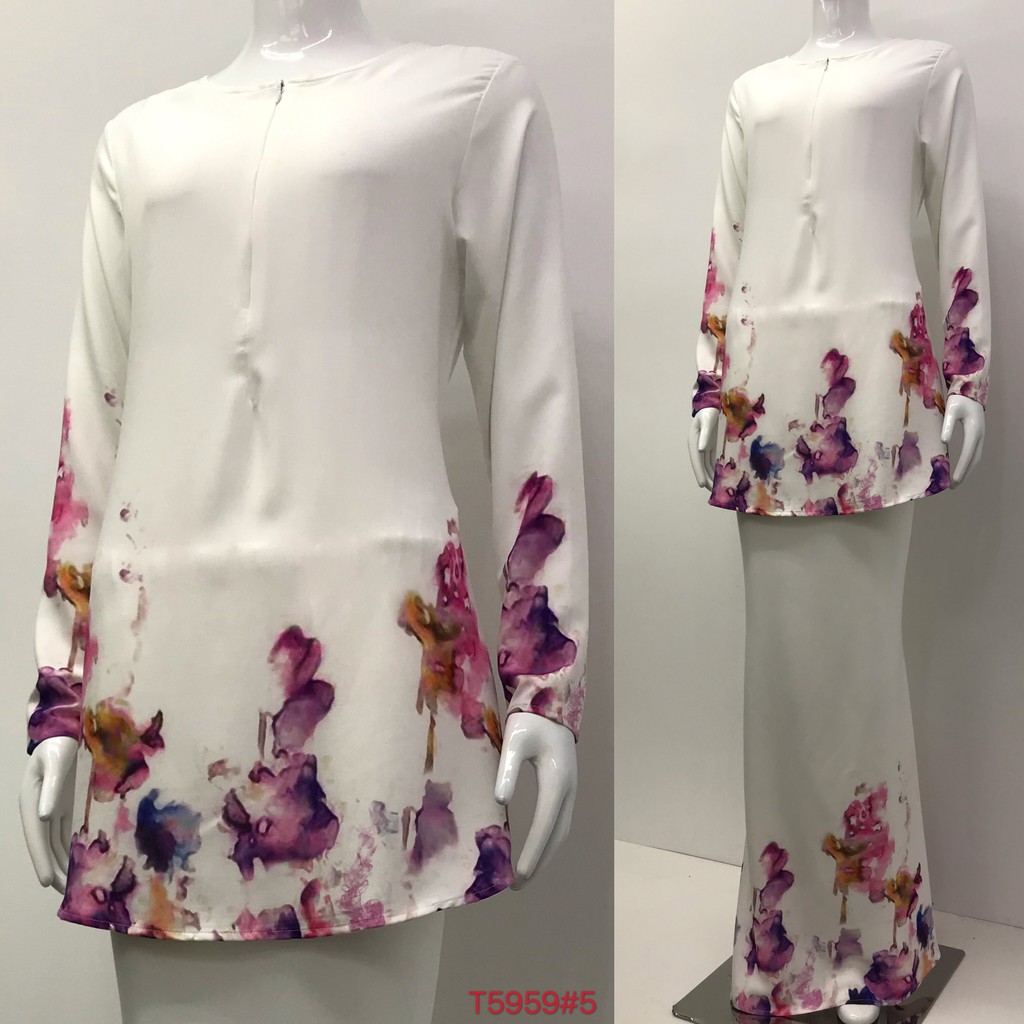 Nayla Z Baju Kurung Floral Design Long sleeve Lengan Nayla Z Baju Kurung Floral Design Long sleeve Lengan
