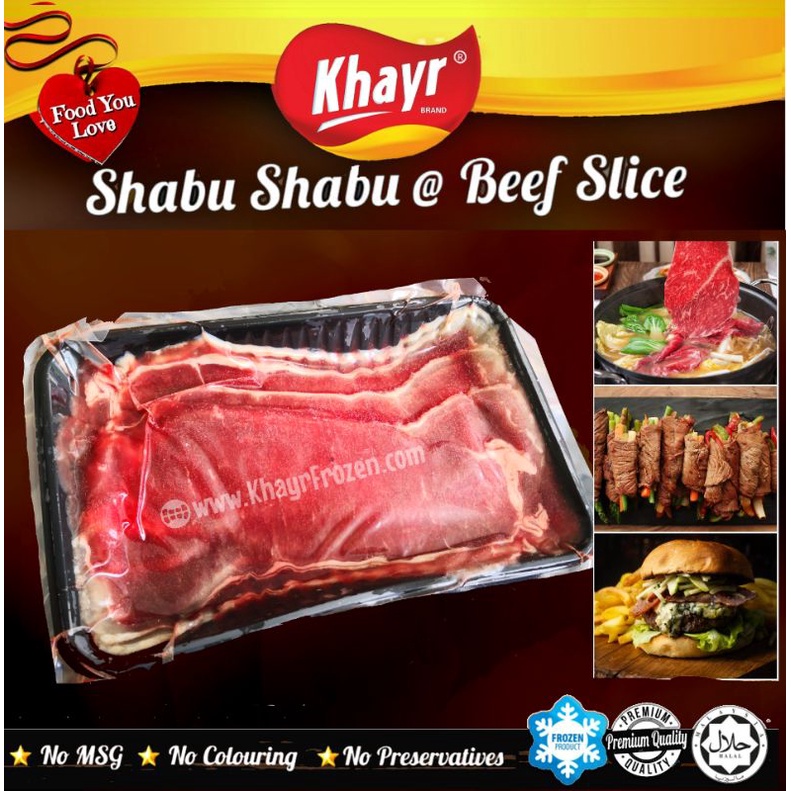 Khayr Halal Shabu Shabu @ Beef Slice using Australian Striploin/Ribeye Beef (150g) | Lean Meat No MSG | Muslim Product