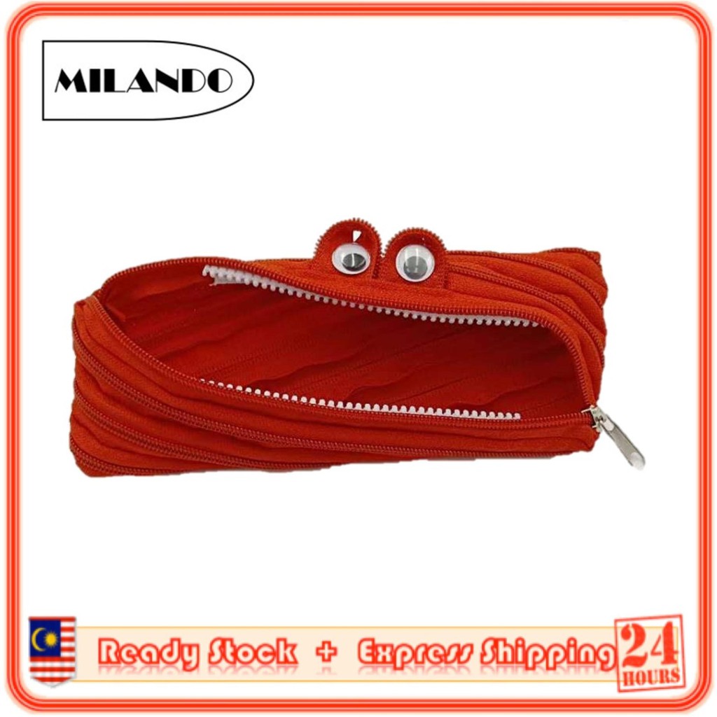 MILANDO Kid Children Monster Creative Zipped Pencil Case Stationary Bag Box (Type 10)