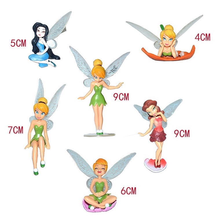 6pcs Tinkerbell Action Figure Toys Mini Flower Fairy Lovely Model Toy Kids Gift Shopee Malaysia - buzz lightyear pak groot roblox