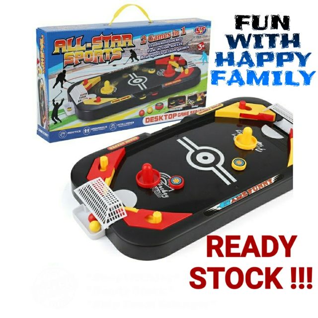 Ready stock ) FUN GAME WITH FAMILY 2 In 1 Mini Hockey Soccer Game 