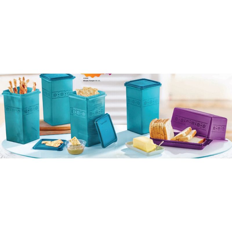 Tupperware Mosaic Keeper 3.1L/ Bread Server 3.0L