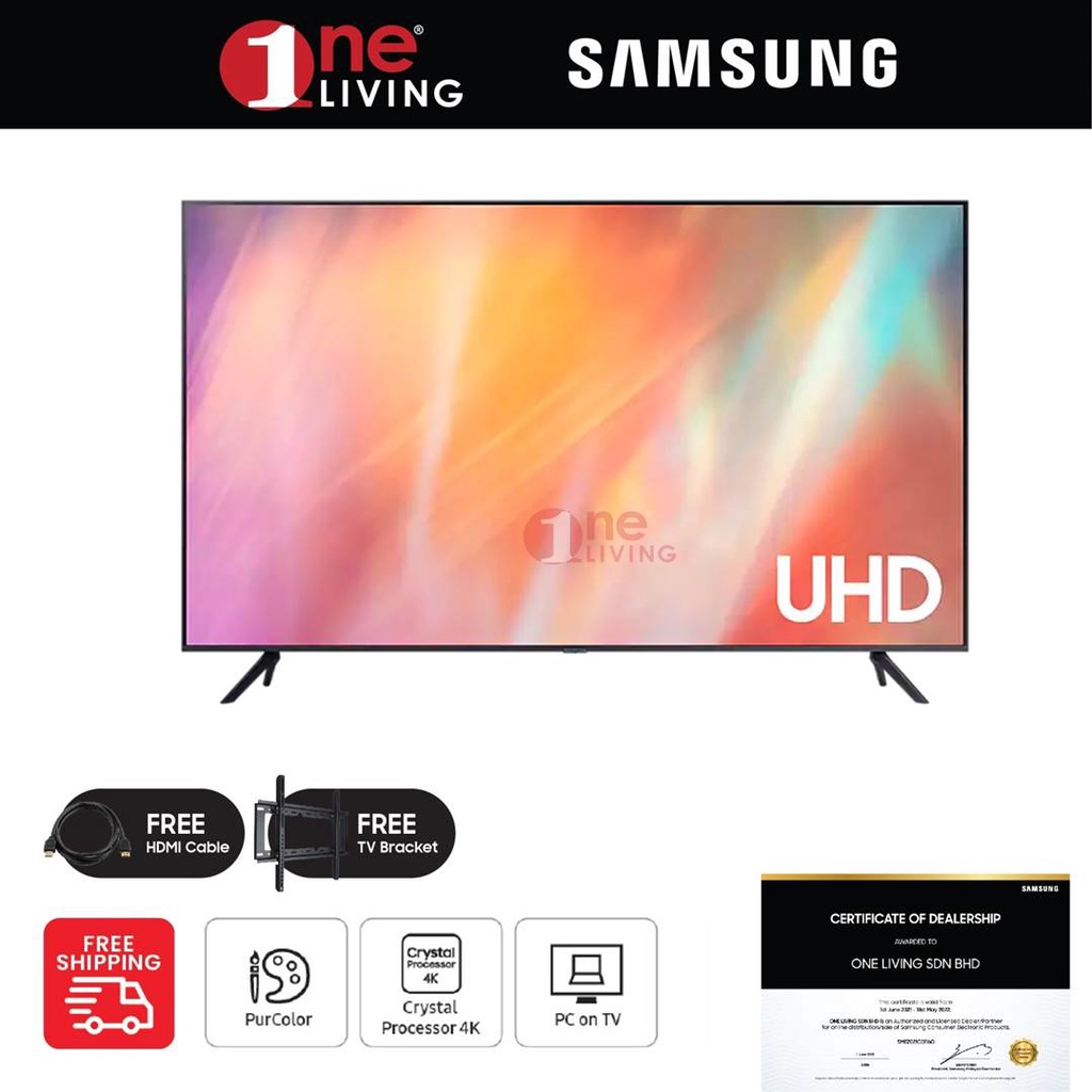 [Klang Valley ONLY] Samsung AU7000 4K UHD Smart TV 2021 (50") UA50AU7000KXXM