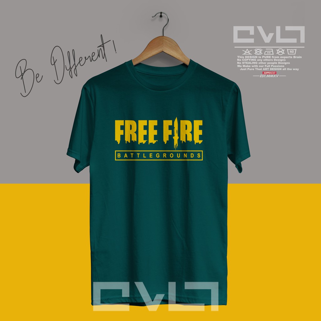 T Shirt Clothes Game Free Fire Battlegrounds Simple Logo T Shirt Game Online Cool Shopee Malaysia