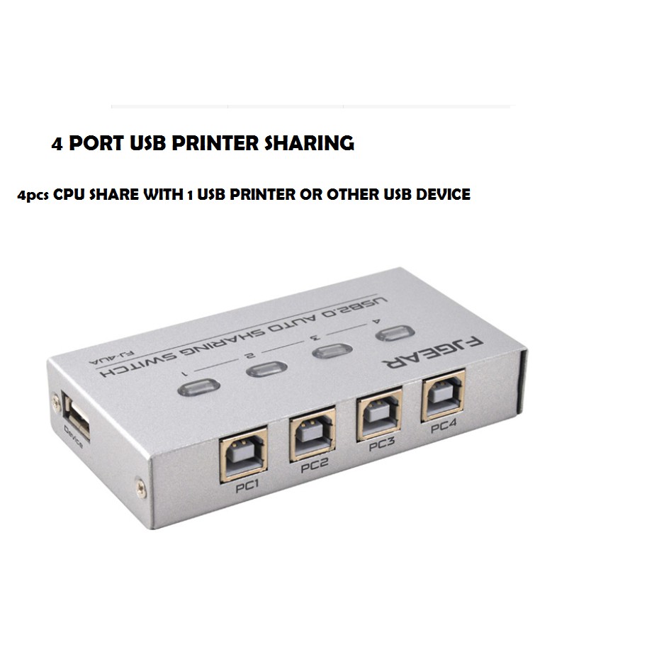 FJGear USB Printer Auto Data Switch - 4 Port [READY STOCK] | Shopee ...